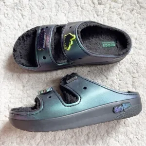 CROCS: Purple-ish Green HARRY POTTER Fleece Lined Slip On Birk  Cozzzy  Sandals