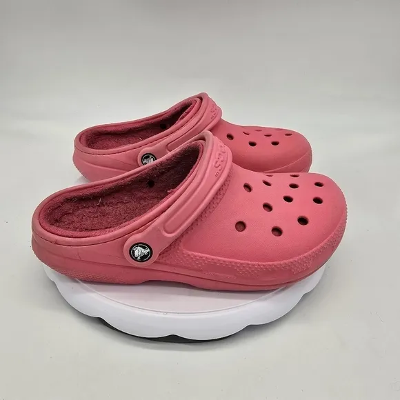 Crocs Shoes Men 6 Women 8 Classic Fleece Lined Clogs Pink