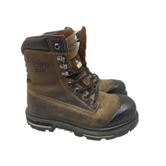 Dakota Mens 529 Steel Toe Work Boots Brown Leather T-Max Insulation Size 6.5M