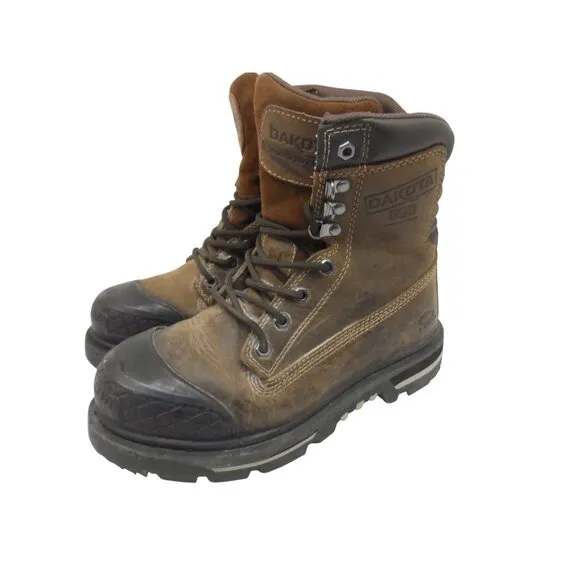Dakota Mens 529 Steel Toe Work Boots Brown Leather T-Max Insulation Size 6.5M