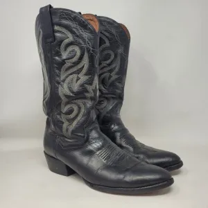 Dan Post Boots Mens 9D Black Leather Milwaukee Round Toe Western Cowboy DP2110