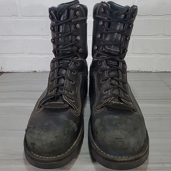 DANNER QUARRY 8&quot; Black AT 14546 Steel-Toe Boots  Pre-Owned Sz 13 D