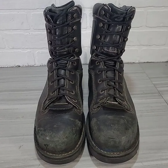 DANNER QUARRY 8&quot; Black AT 14546 Steel-Toe Boots  Pre-Owned Sz 13 D