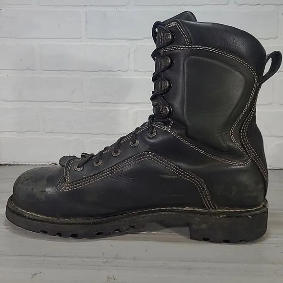 DANNER QUARRY 8&quot; Black AT 14546 Steel-Toe Boots  Pre-Owned Sz 13 D