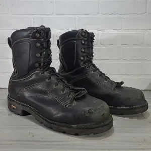 DANNER QUARRY 8&quot; Black AT 14546 Steel-Toe Boots  Pre-Owned Sz 13 D