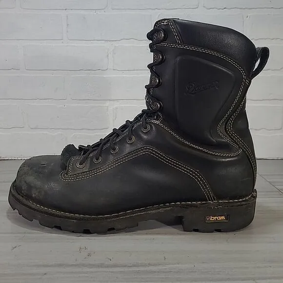 DANNER QUARRY 8&quot; Black AT 14546 Steel-Toe Boots  Pre-Owned Sz 13 D