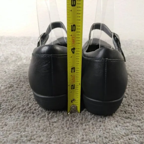 Dansko Fawna Mary Jane Womens 38 EU Comfort Shoes Black Leather Wedge Casual