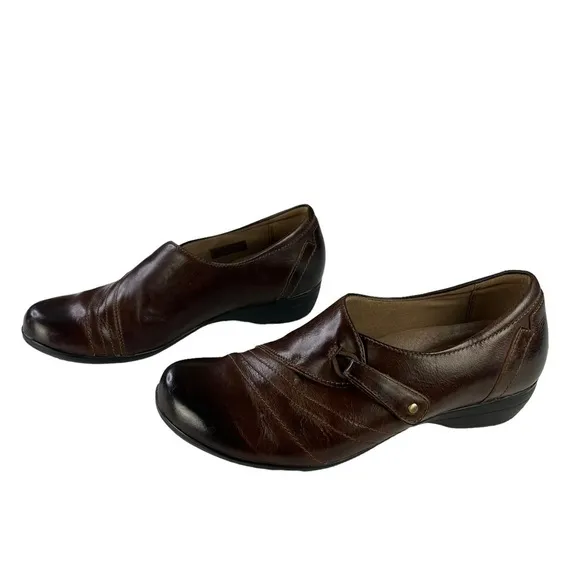 Dansko Franny Brown Milled Nappa Leather Slip On Comfort Shoes Womens Size 7.5-8