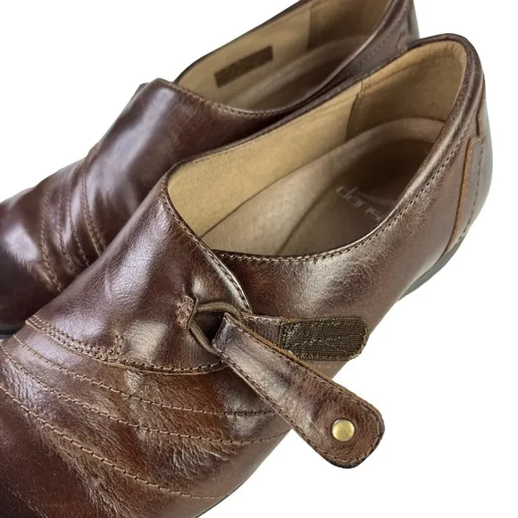 Dansko Franny Brown Milled Nappa Leather Slip On Comfort Shoes Womens Size 7.5-8
