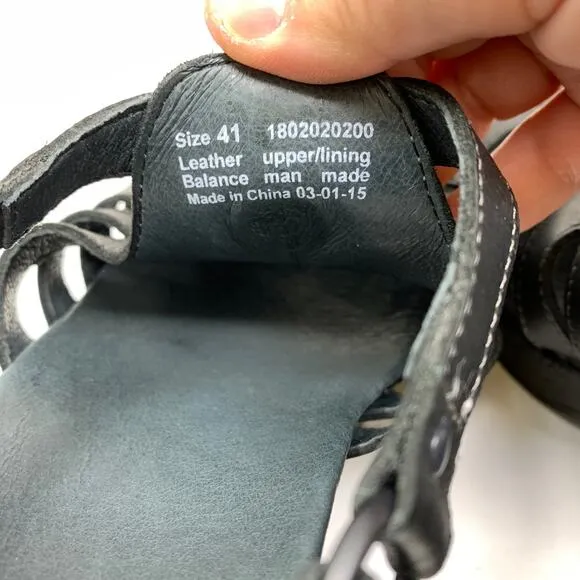Dansko Randa Dress Sandals Womens 41 US 10.5-11 Black Leather Comfort Shoes