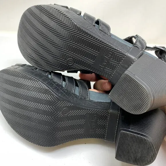 Dansko Randa Dress Sandals Womens 41 US 10.5-11 Black Leather Comfort Shoes