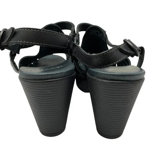Dansko Randa Dress Sandals Womens 41 US 10.5-11 Black Leather Comfort Shoes