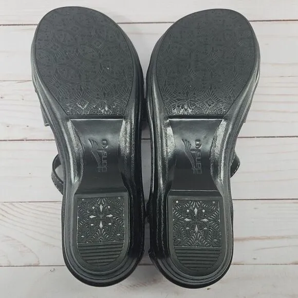 Dansko Shoes Womens 39 Calliope Sandal Black Leather Strappy Buckle‎ Comfort