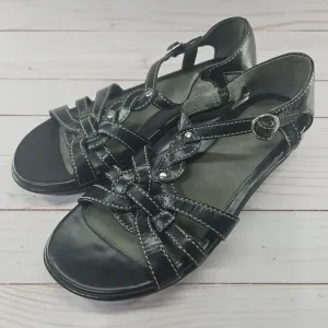 Dansko Shoes Womens 39 Calliope Sandal Black Leather Strappy Buckle‎ Comfort