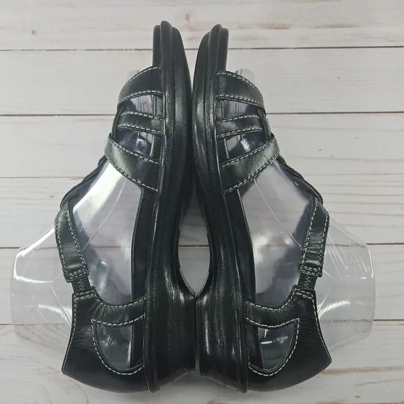 Dansko Shoes Womens 39 Calliope Sandal Black Leather Strappy Buckle‎ Comfort
