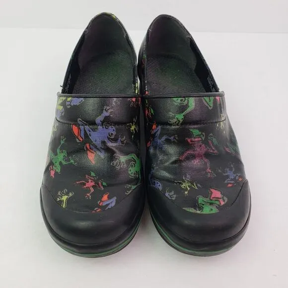 Dansko Vegan Tree Frogs Womens Size 36 US 5.5-6 Black Slip On Work Clog Shoes