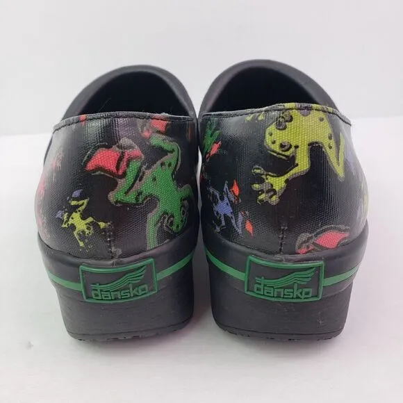 Dansko Vegan Tree Frogs Womens Size 36 US 5.5-6 Black Slip On Work Clog Shoes