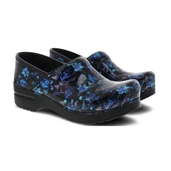 Dansko Women's Professional Patent Leather Clog Night Bloom