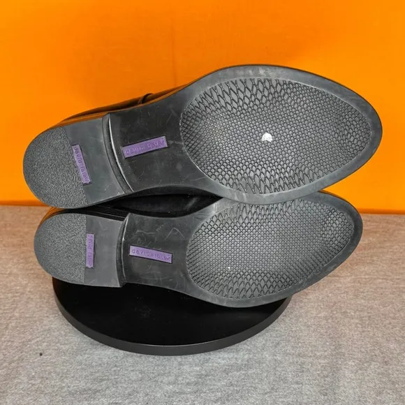 David Tate Maizy Bootie Black Buckle Leather Side Zip 8.5 W