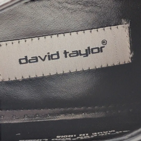 David Taylor Sz 11 Classic Black Leather Men's Dress Shoes Cap Toe