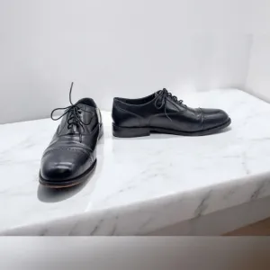 David Taylor Sz 11 Classic Black Leather Men's Dress Shoes Cap Toe
