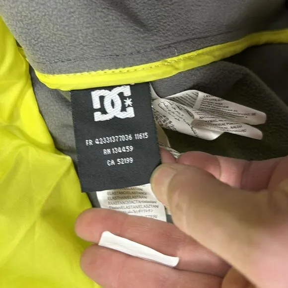 DC Shoe Spectrum Jacket Softshell Snowboard Ski sulphur spring stripe Mens Large