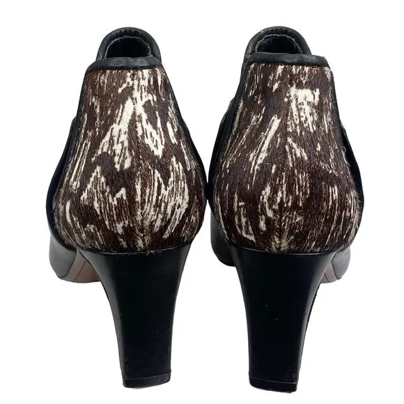 Derek Lam 10 Crosby Women's Black Leather Brown Ankle Boot Size US 6