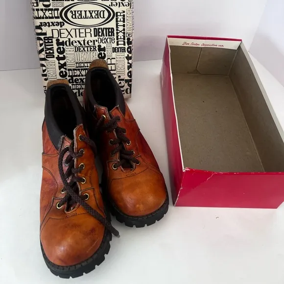 Dexter Ladies Alpine Hiker leather shoes Brawnee golden brown in original box