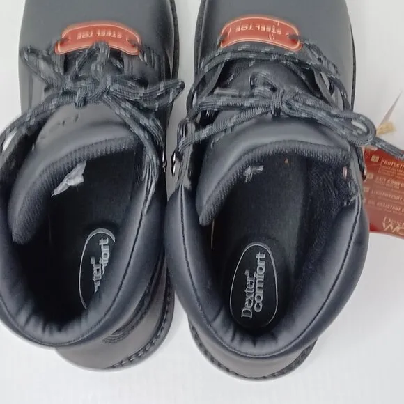 Dexter Steel Toe Boots Mens 11 Black Lace-Up Oil Resistance Workwear Utility NWT