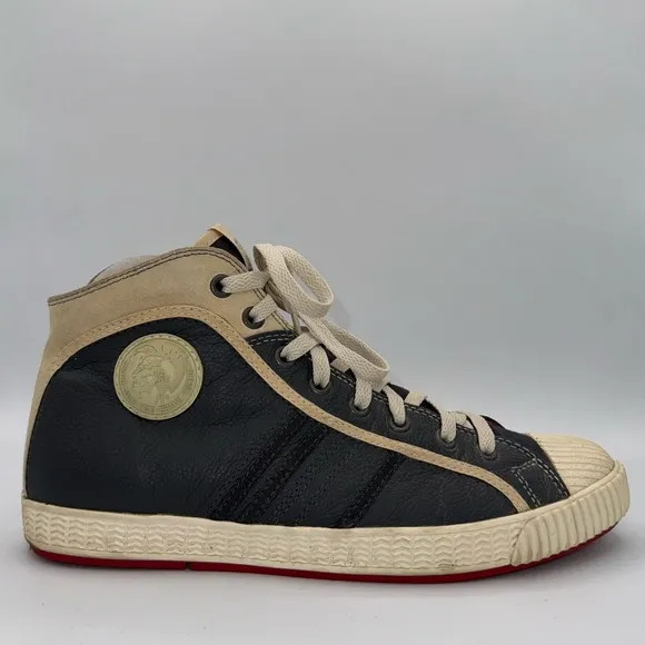 Diesel Yuk &amp; Net Yuk Men's Navy Leather US Size 11 High Top Sneaker RN93243