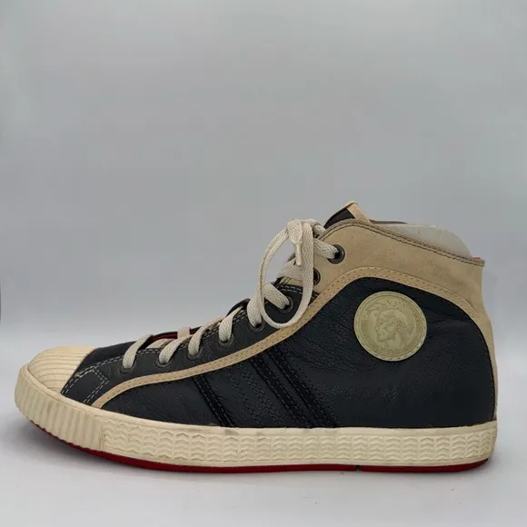Diesel Yuk &amp; Net Yuk Men's Navy Leather US Size 11 High Top Sneaker RN93243
