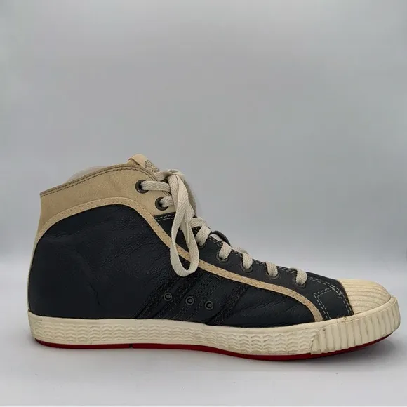 Diesel Yuk &amp; Net Yuk Men's Navy Leather US Size 11 High Top Sneaker RN93243