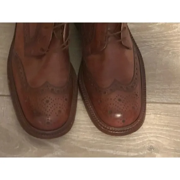 Dino Corvari Men's brown Wingtip Leather Chukka Boots Size 10 Handmade‎ in Italy