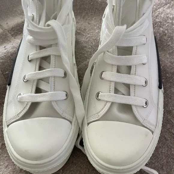 DIOR high top white sheer sneakers