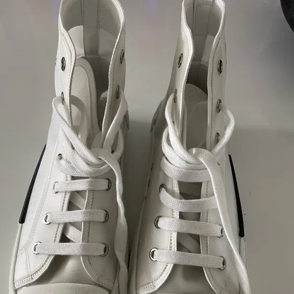 DIOR high top white sheer sneakers