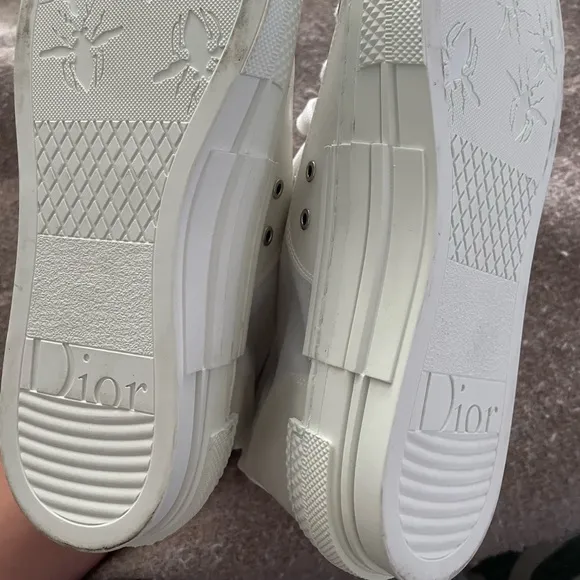 DIOR high top white sheer sneakers