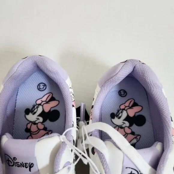 Disney Minnie Mouse White and Purple Sneakers with Chunky Platform Sole