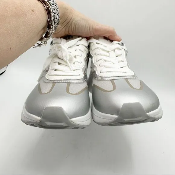 DKNY Aki Women's White Platform Low-Top Tie Sneakers Size 9M