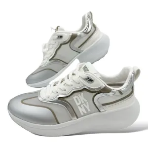 DKNY Aki Women's White Platform Low-Top Tie Sneakers Size 9M
