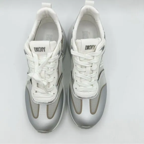 DKNY Aki Women's White Platform Low-Top Tie Sneakers Size 9M