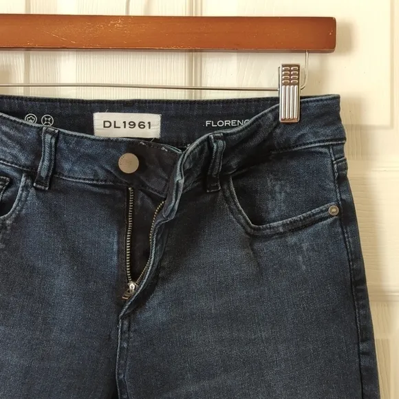 DL1961 Florence Instasculpt Dark Wash Mid Rise Ankle Cropped Skinny Jeans 27