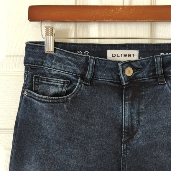 DL1961 Florence Instasculpt Dark Wash Mid Rise Ankle Cropped Skinny Jeans 27