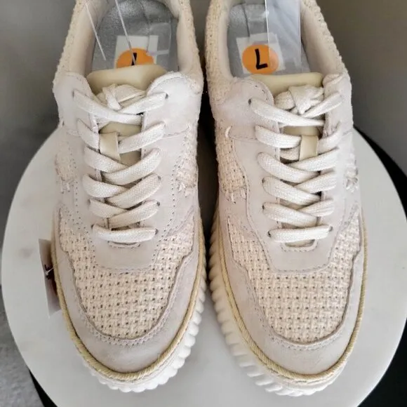 Dolce Vita Women's Dandi Woven Lace-Up Platform Sneakers SZ 7