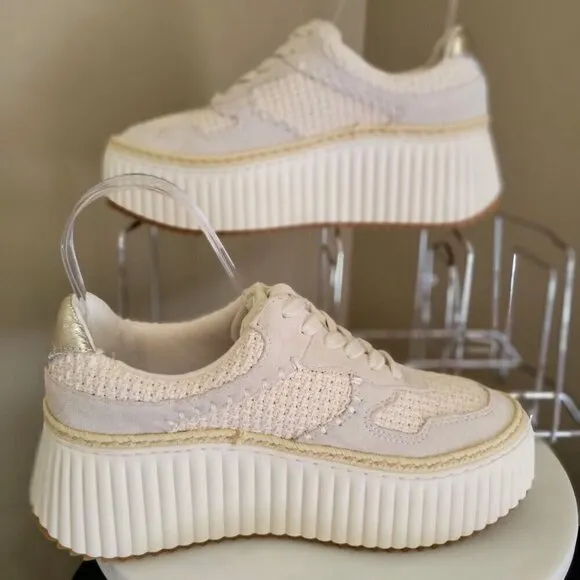 Dolce Vita Women's Dandi Woven Lace-Up Platform Sneakers SZ 7