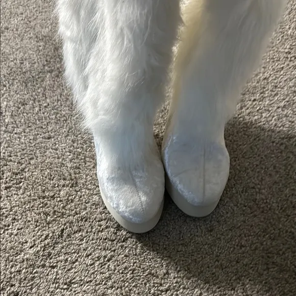 Dolls Kill White light up Wedge Shoes with Plush Texture