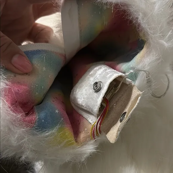 Dolls Kill White light up Wedge Shoes with Plush Texture