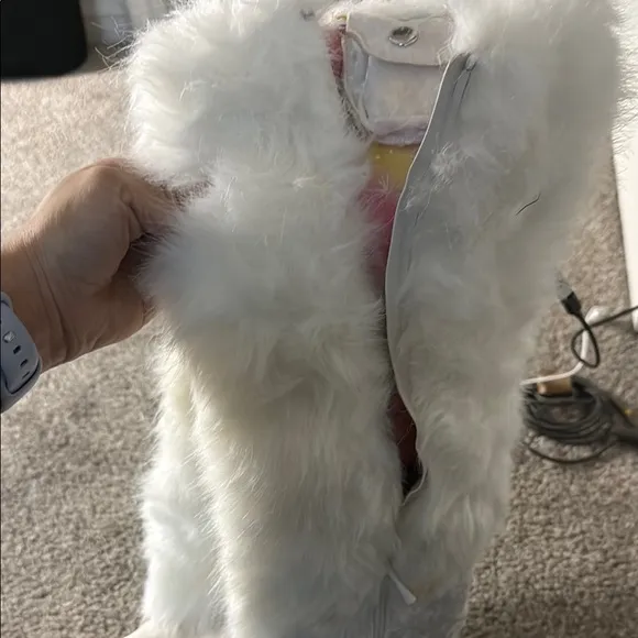 Dolls Kill White light up Wedge Shoes with Plush Texture