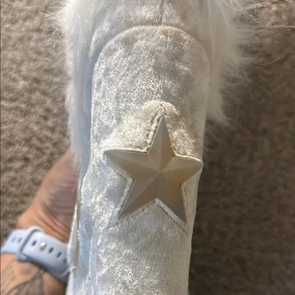 Dolls Kill White light up Wedge Shoes with Plush Texture