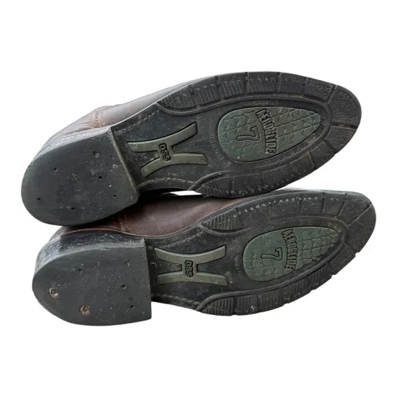 Double-H AG7 2282 Leather Pull On Work Western Boots Mens US 8.5 D Steel toe