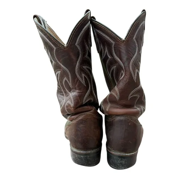 Double-H AG7 2282 Leather Pull On Work Western Boots Mens US 8.5 D Steel toe
